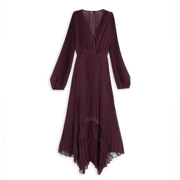 NWT The Kooples Pleated Asymmetric Midi Dress -2